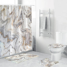 Load image into Gallery viewer, Marble Shower Curtain Sets With Non-slip Bathroom Rug,Toilet Lid Cover,Bath Mat,Durable Waterproof Bath Curtain For Bathtub
