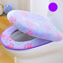 Load image into Gallery viewer, Thick Coral velvet luxury toilet Seat Cover Set soft Warm  One / Two-piece toilet Case Waterproof Bathroom WC Cover
