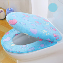 Load image into Gallery viewer, Thick Coral velvet luxury toilet Seat Cover Set soft Warm  One / Two-piece toilet Case Waterproof Bathroom WC Cover
