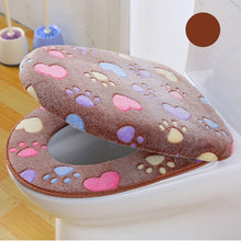 Load image into Gallery viewer, Thick Coral velvet luxury toilet Seat Cover Set soft Warm  One / Two-piece toilet Case Waterproof Bathroom WC Cover
