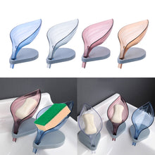 Load image into Gallery viewer, Simple Leaf Shape Soap Box Dish Storage Plate Tray Holder Case Soap Container Drying Stand Rack with Suction Cups
